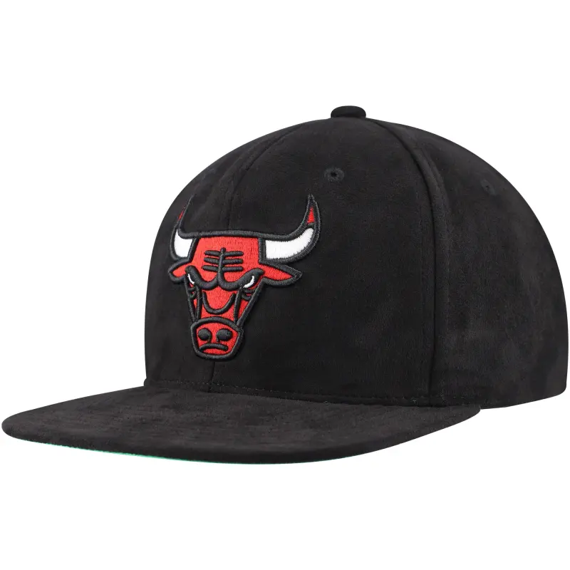 men8217s chicago bulls mitchell amp ness black sweet suede snapback hat