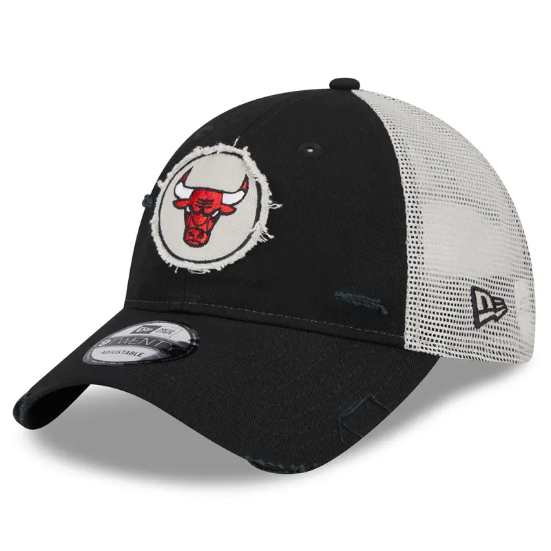 men8217s chicago bulls new era black rally drive distressed patch 9twenty trucker adjustable hat