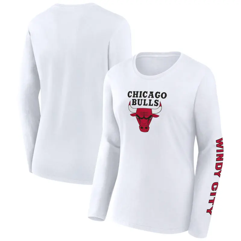 women8217s chicago bulls fanatics white long sleeve t-shirt
